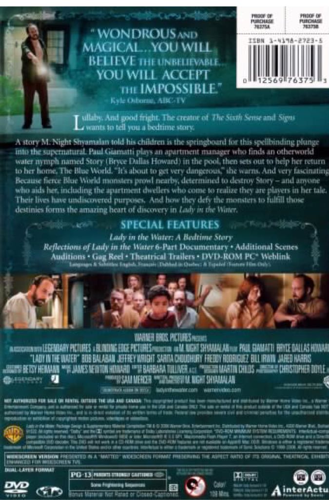 Lady in the Water DVD movie collectible [Barcode 012569836075] - Main Image 2