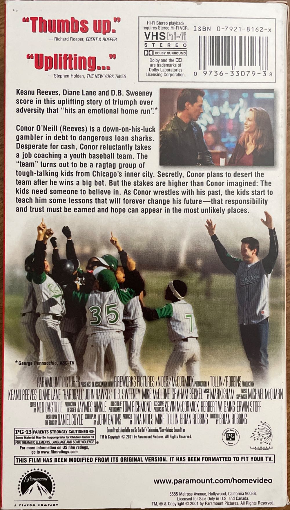 Hardball VHS movie collectible [Barcode 097363307938] - Main Image 2