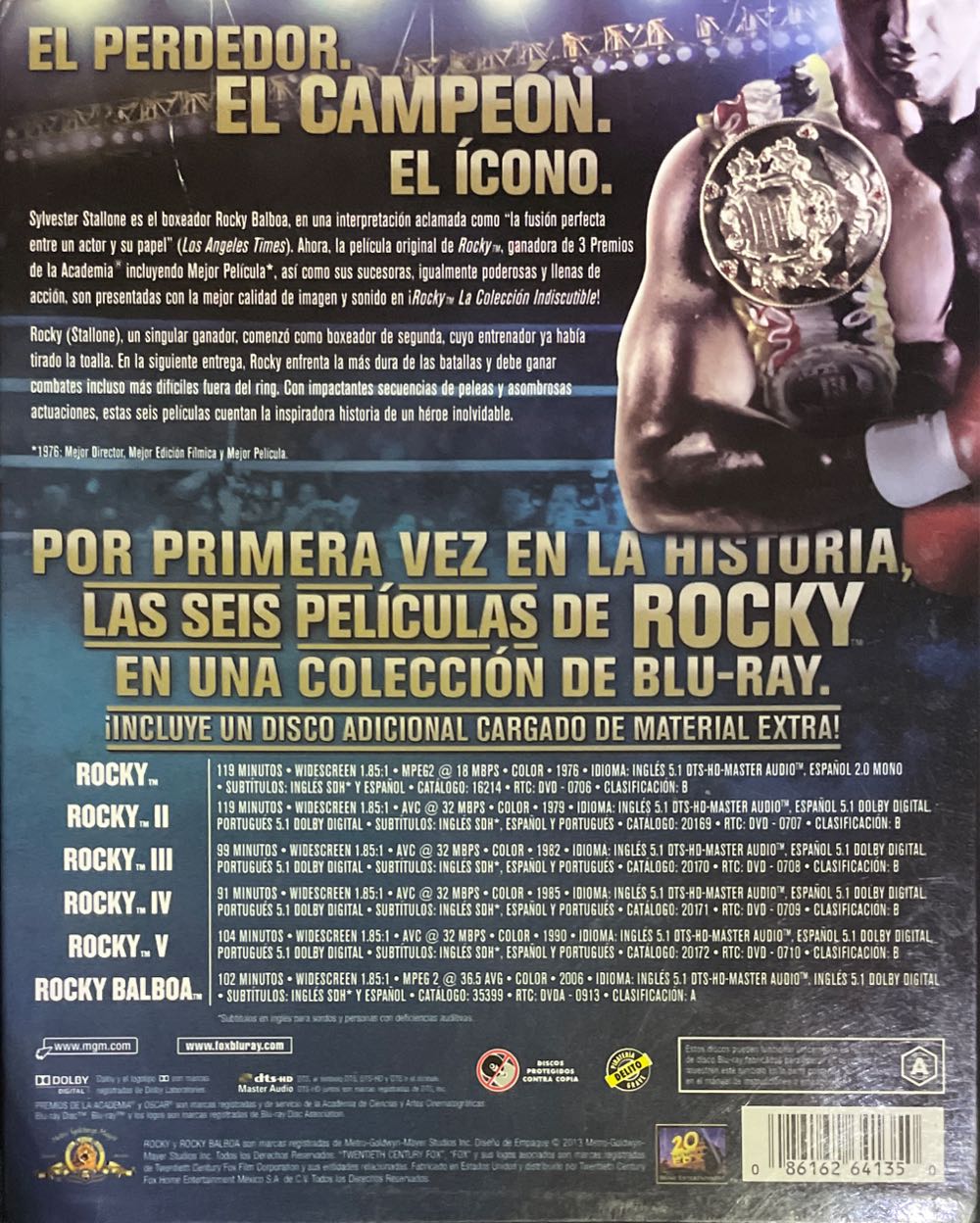 Rocky: The Undisputed Collection Blu-ray movie collectible [Barcode 086162641350] - Main Image 2