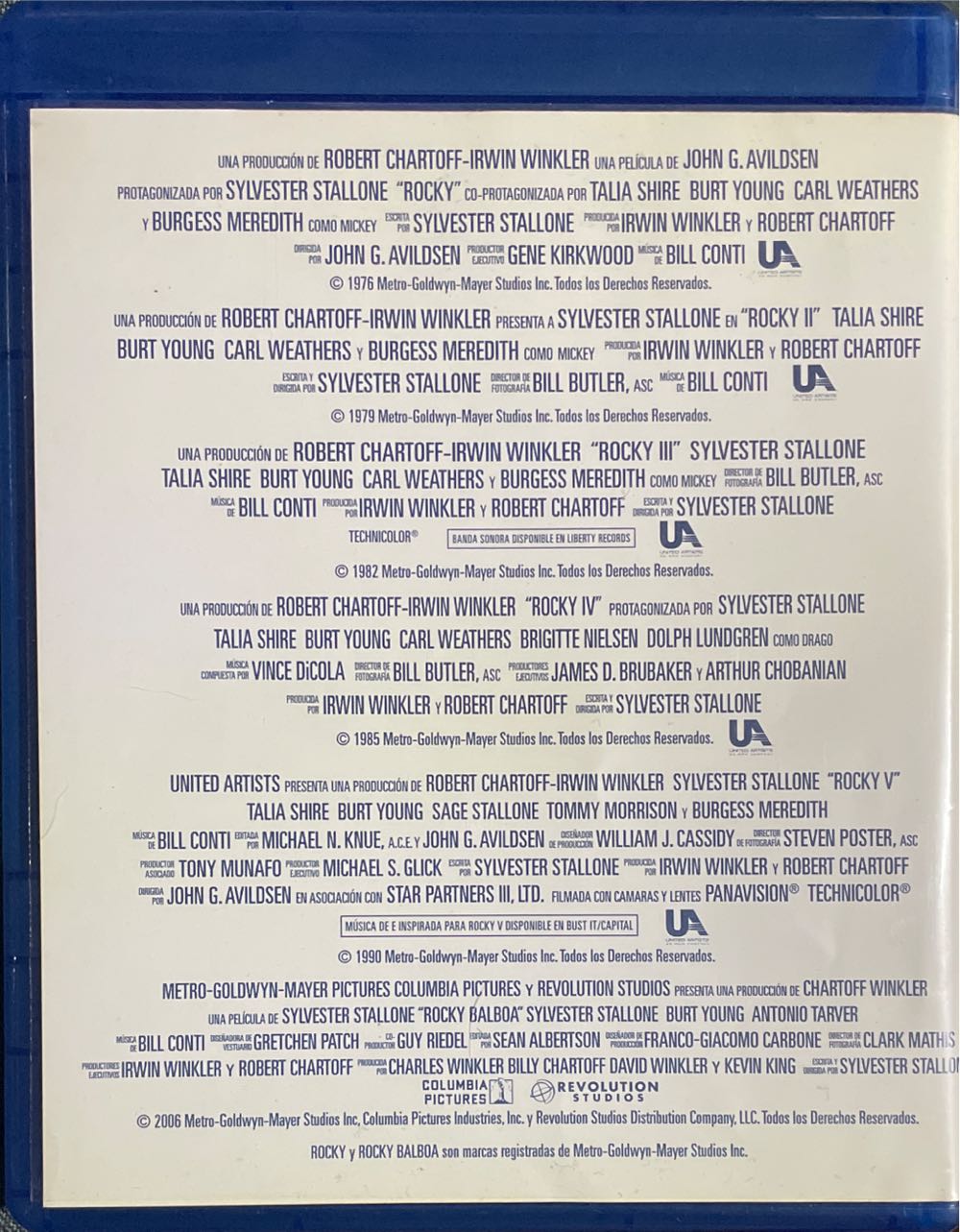 Rocky: The Undisputed Collection Blu-ray movie collectible [Barcode 086162641350] - Main Image 4