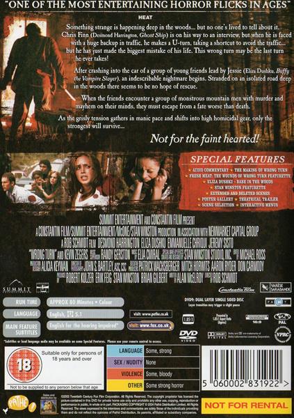 Wrong Turn DVD movie collectible [Barcode 5060002831922] - Main Image 2