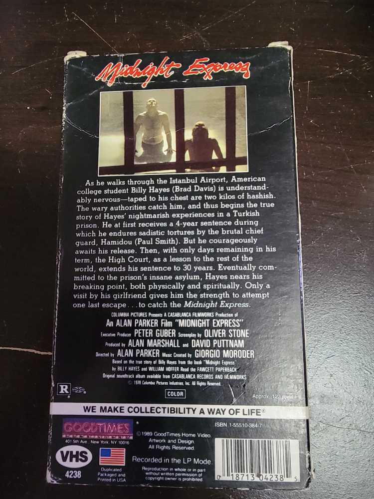 Midnight Express VHS movie collectible [Barcode 018713042385] - Main Image 2