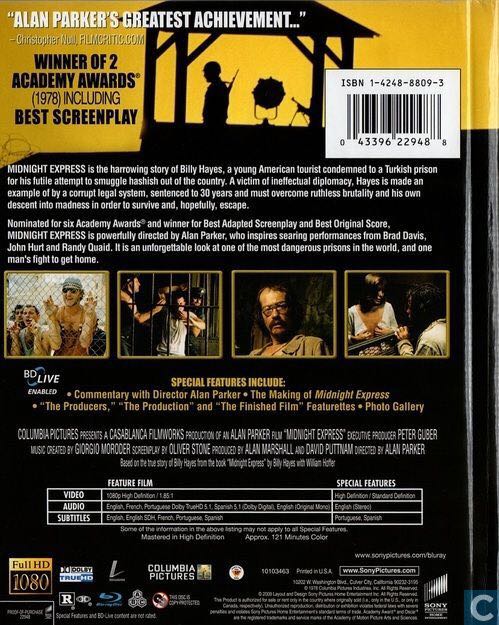 Midnight Express Blu-ray movie collectible [Barcode 043396325326] - Main Image 2