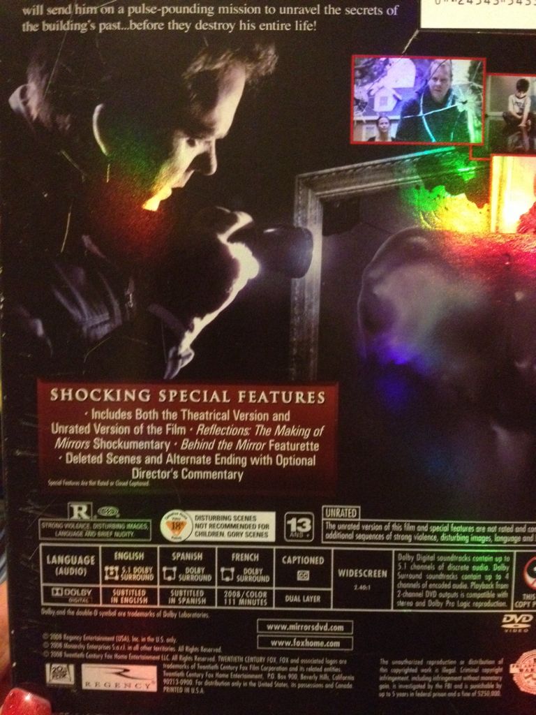 Mirrors DVD movie collectible [Barcode 024543543398] - Main Image 2