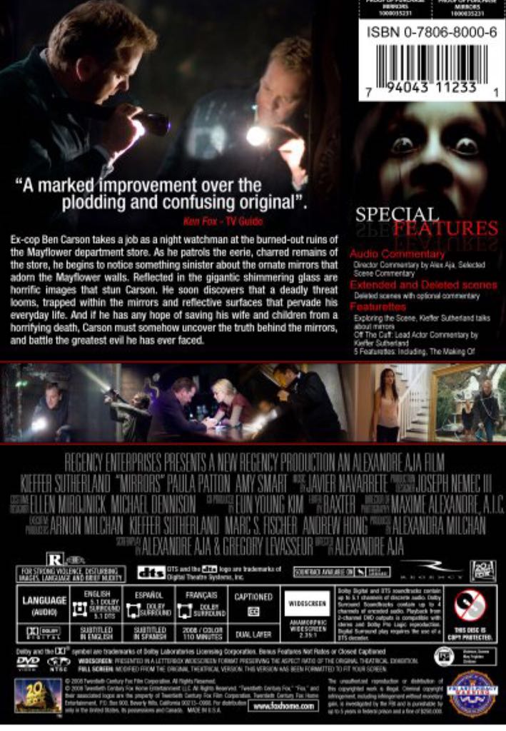Mirrors DVD movie collectible [Barcode 024543543411] - Main Image 2