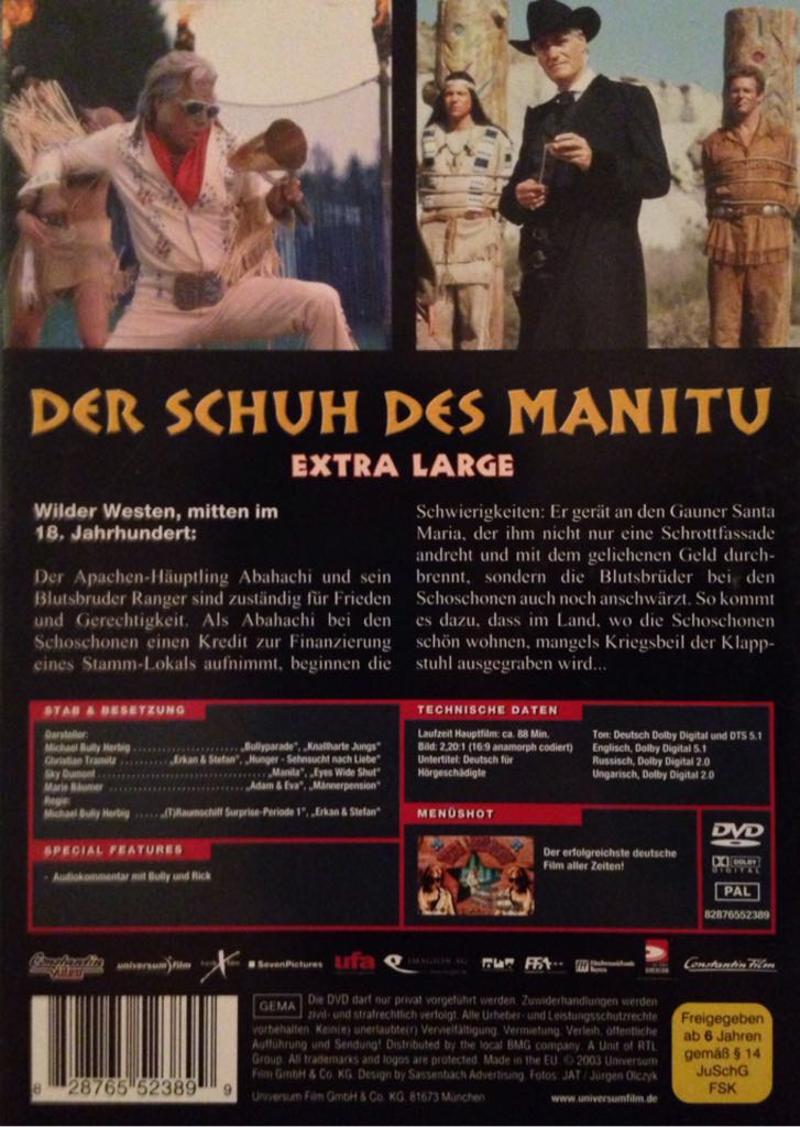 Der Schuh des Manitu - Extra Large (Einzel-DVD) DVD movie collectible [Barcode 828765523899] - Main Image 2