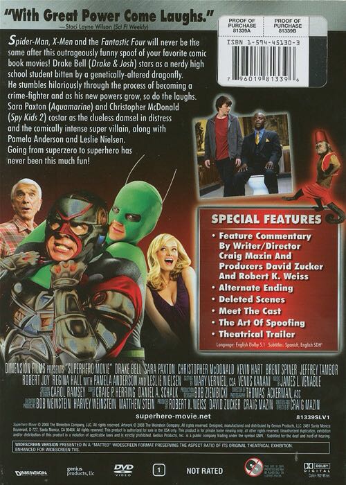 Superhero Movie DVD movie collectible [Barcode 7090001726590] - Main Image 2