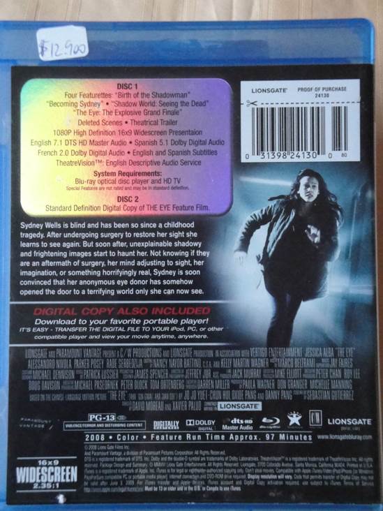 The Eye Blu-ray movie collectible [Barcode 886973404294] - Main Image 2