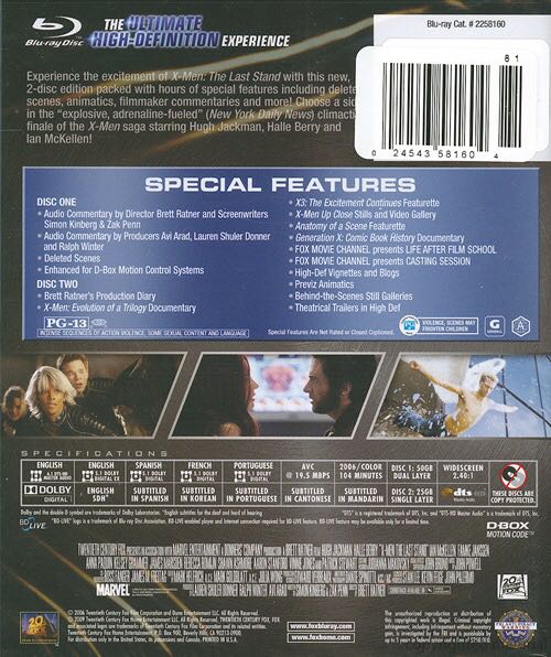X-Men 3: The Last Stand Blu-ray movie collectible [Barcode 024543739630] - Main Image 2