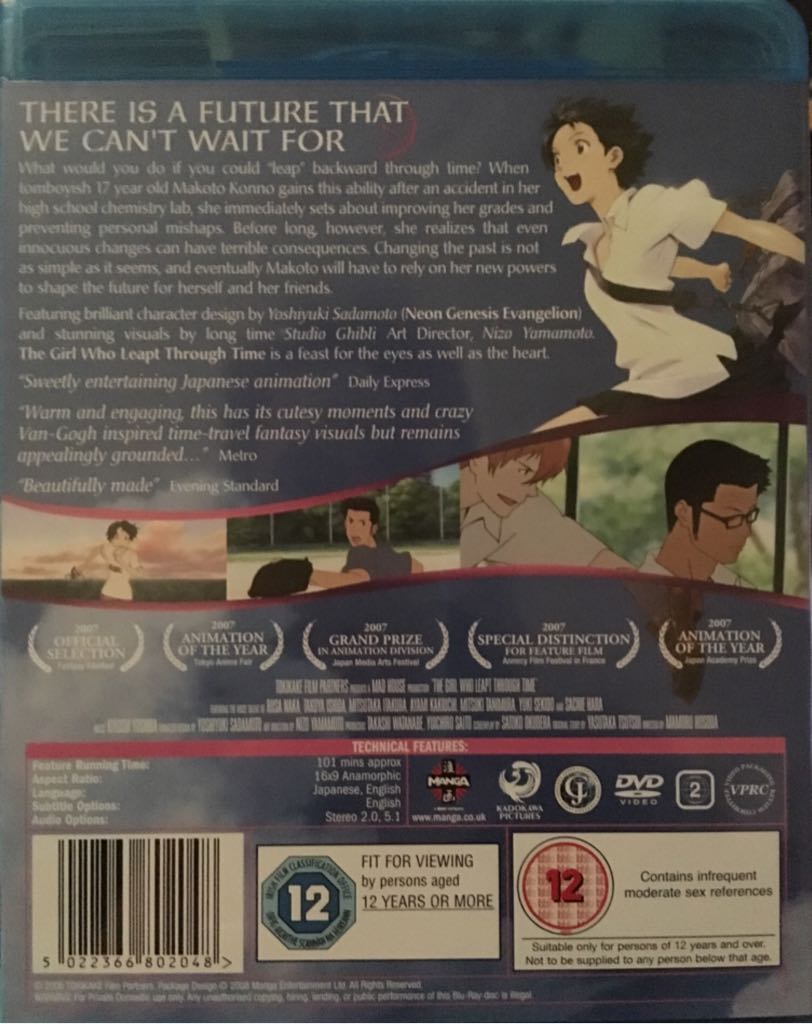 The Girl Who Leapt Through Time Blu-ray movie collectible [Barcode 5022366802048] - Main Image 2