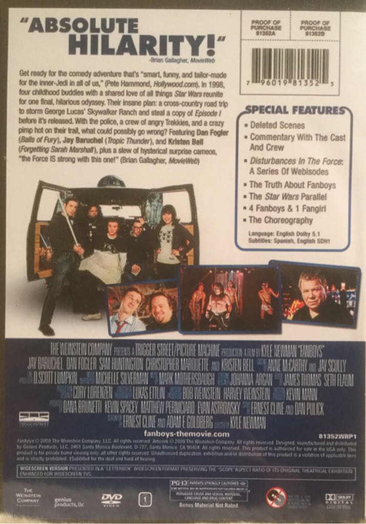 Fanboys DVD-R movie collectible [Barcode 796019813525] - Main Image 2