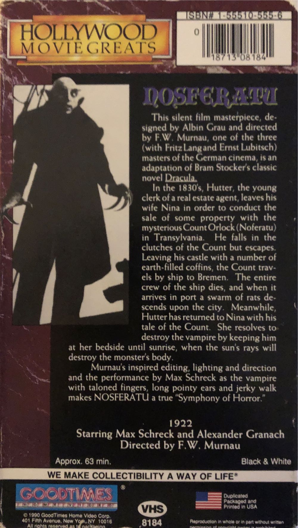 Nosferatu VHS movie collectible [Barcode 018713081841] - Main Image 2