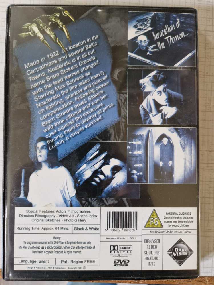 Nosferatu DVD movie collectible [Barcode 5030462045078] - Main Image 2