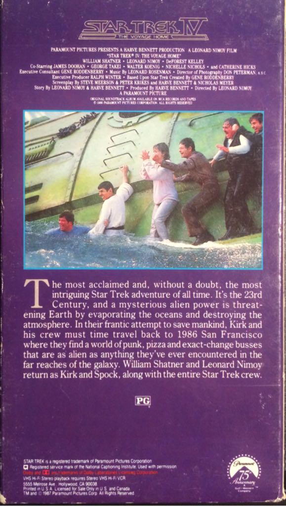 Star Trek (4) IV: The Voyage Home VHS movie collectible [Barcode 037757217979] - Main Image 2