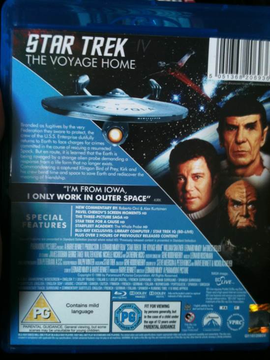 Star Trek Collection: 4 The Voyage Home Blu-ray movie collectible [Barcode 5051368206936] - Main Image 2