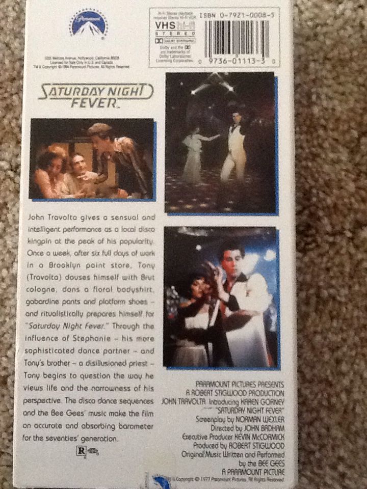 Saturday Night Fever VHS VHS movie collectible [Barcode 097360111330] - Main Image 2