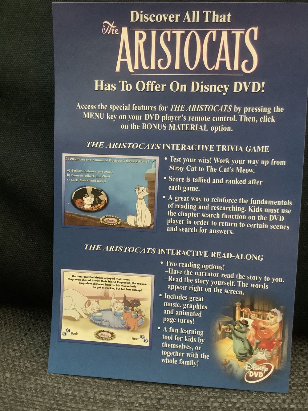 The Aristocats DVD movie collectible [Barcode 717951008305] - Main Image 4