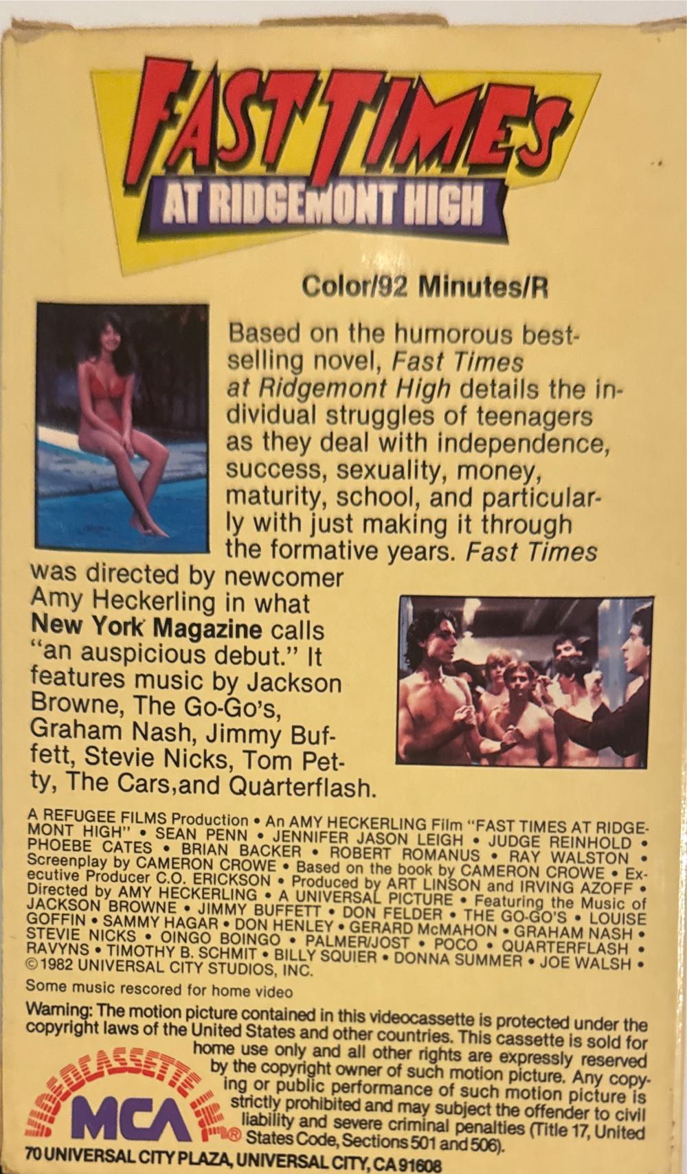 Fast Times at Ridgemont High VHS movie collectible [Barcode 041291701535] - Main Image 2