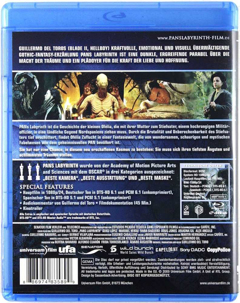 Pans Labyrinth Blu-ray movie collectible [Barcode 886974835899] - Main Image 3