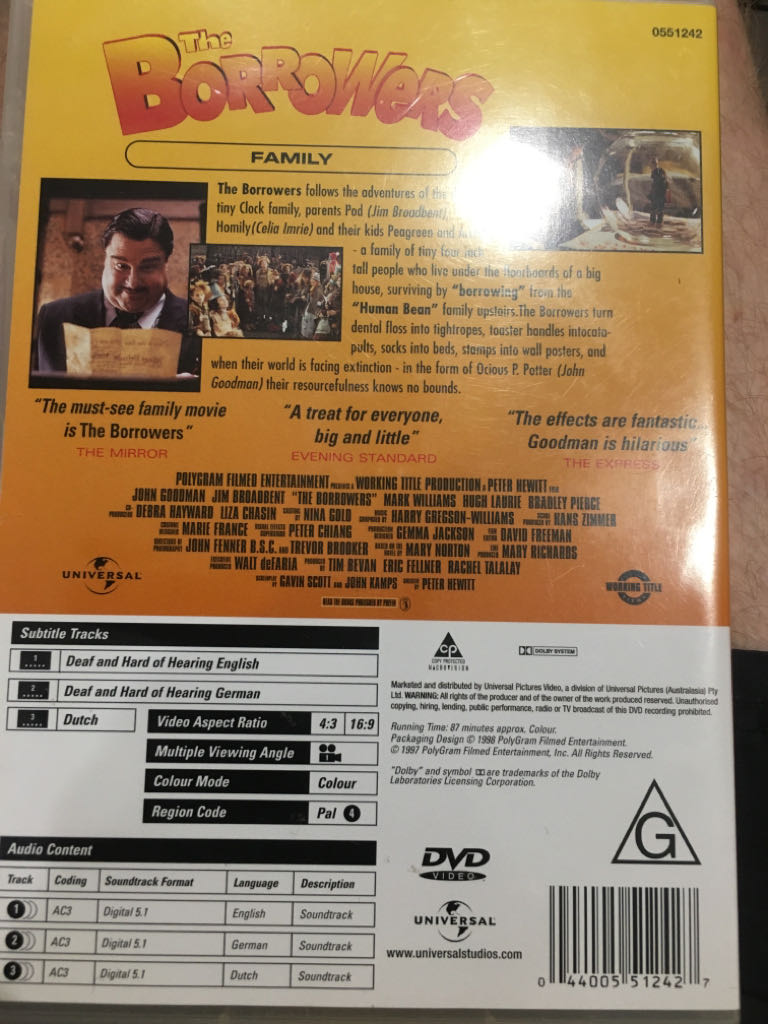 The Borrowers DVD movie collectible [Barcode 044005512427] - Main Image 2