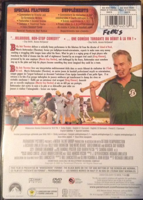 Bad News Bears DVD movie collectible [Barcode 7081464445760] - Main Image 2