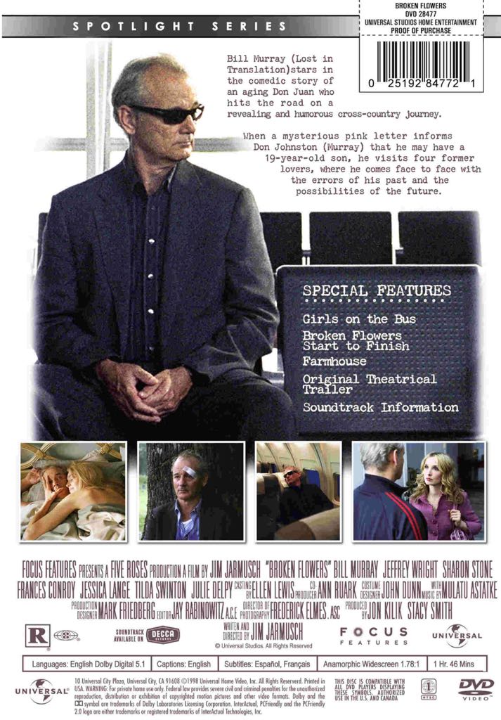BILL MURRAY(2005) Broken Flowers (OK) Movies Anywhere movie collectible [Barcode 085935220402] - Main Image 2