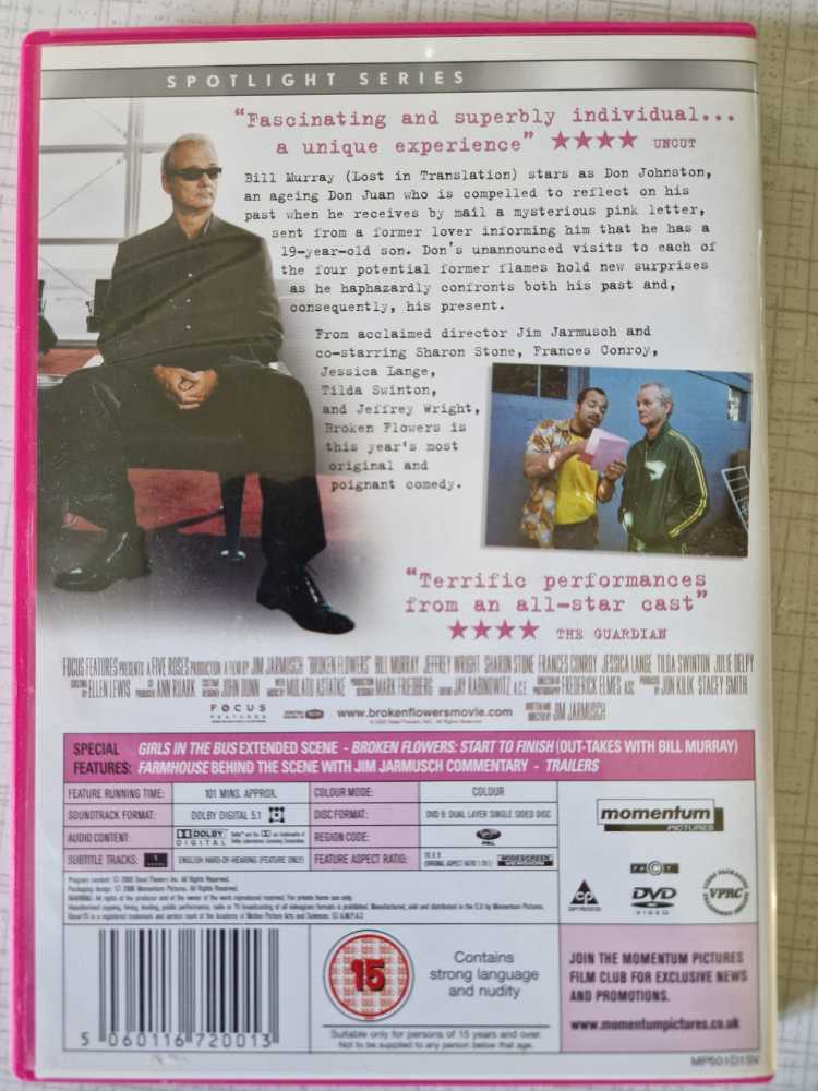 Broken Flowers DVD movie collectible [Barcode 5060116720013] - Main Image 2