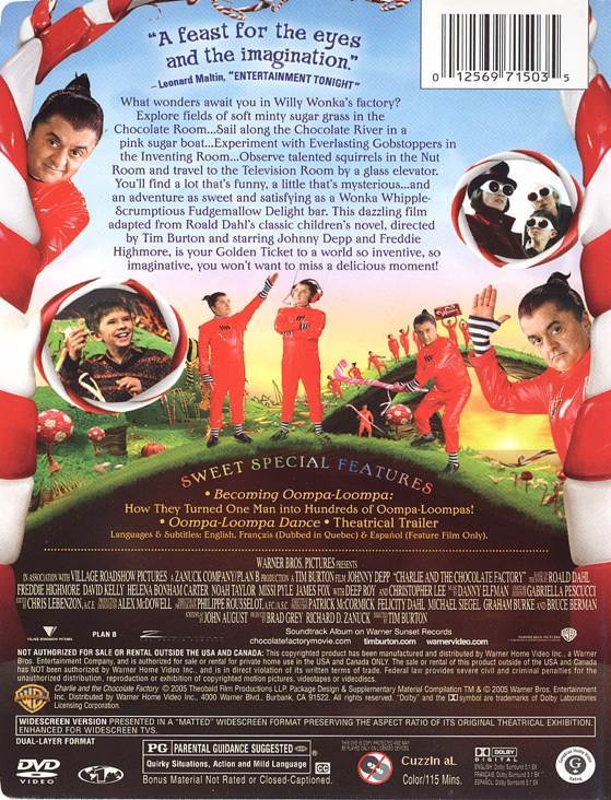 Charlie and the Chocolate Factory DVD movie collectible [Barcode 012569752504] - Main Image 2