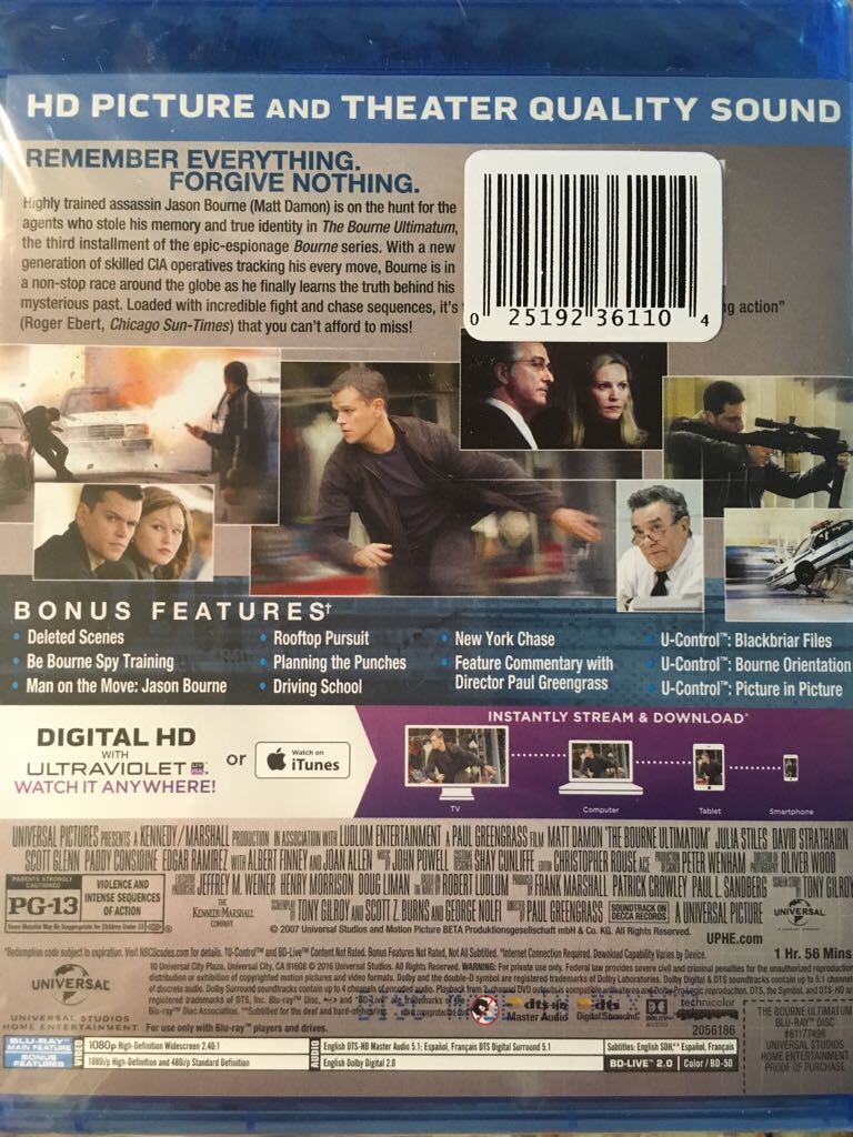 The Bourne Ultimatum  movie collectible [Barcode 025192361104] - Main Image 2