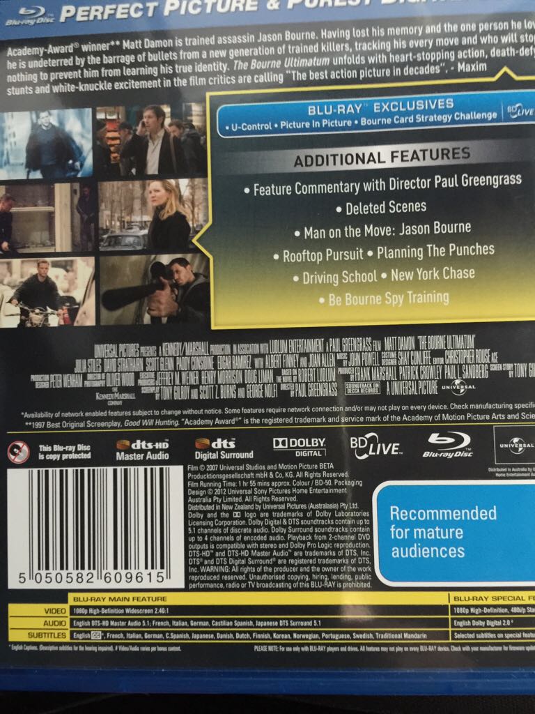The Bourne Ultimatum Blu-ray movie collectible [Barcode 5050582609615] - Main Image 2