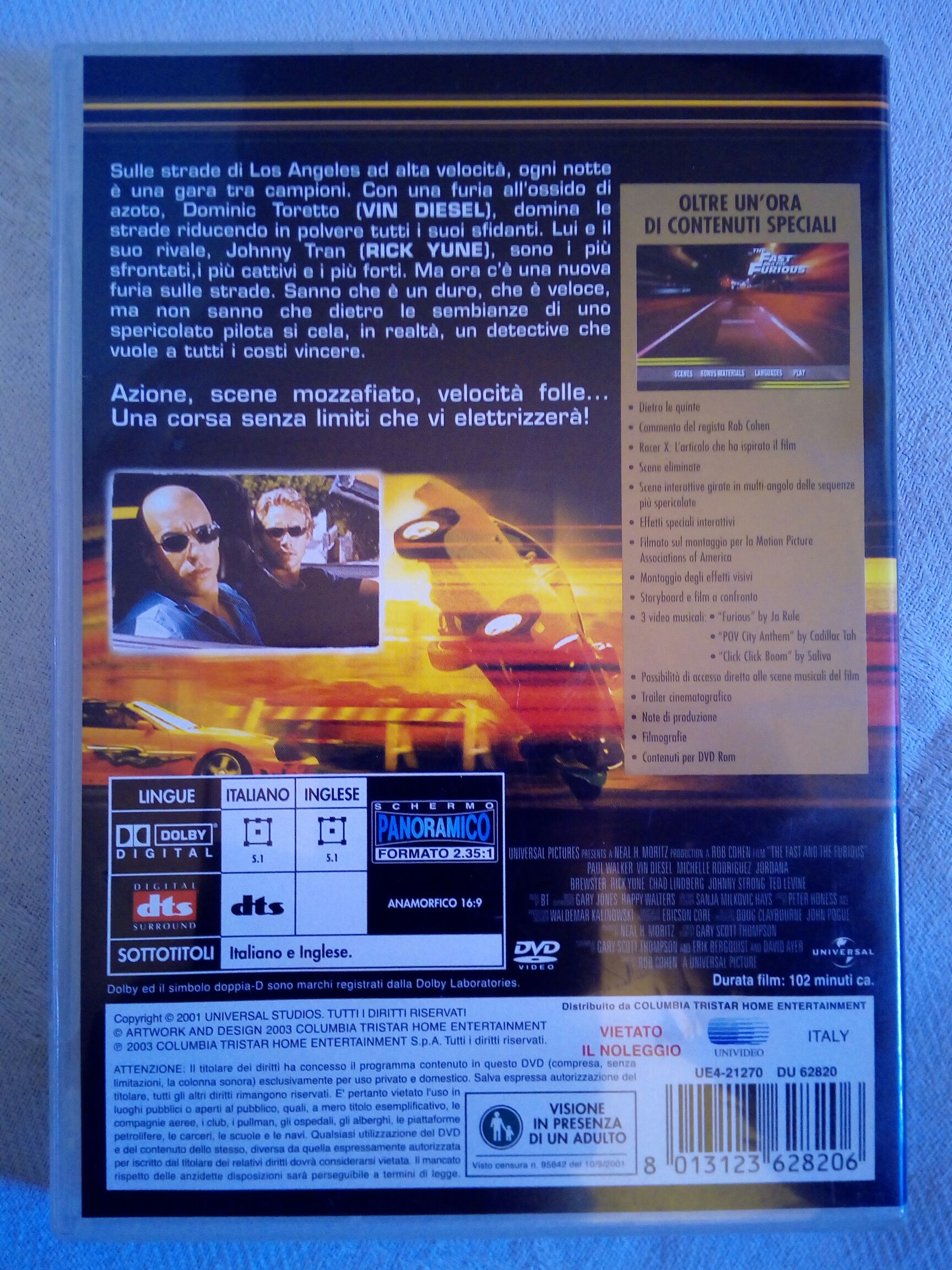 (002) Fast And Furious DVD-R movie collectible [Barcode 8013123628206] - Main Image 2