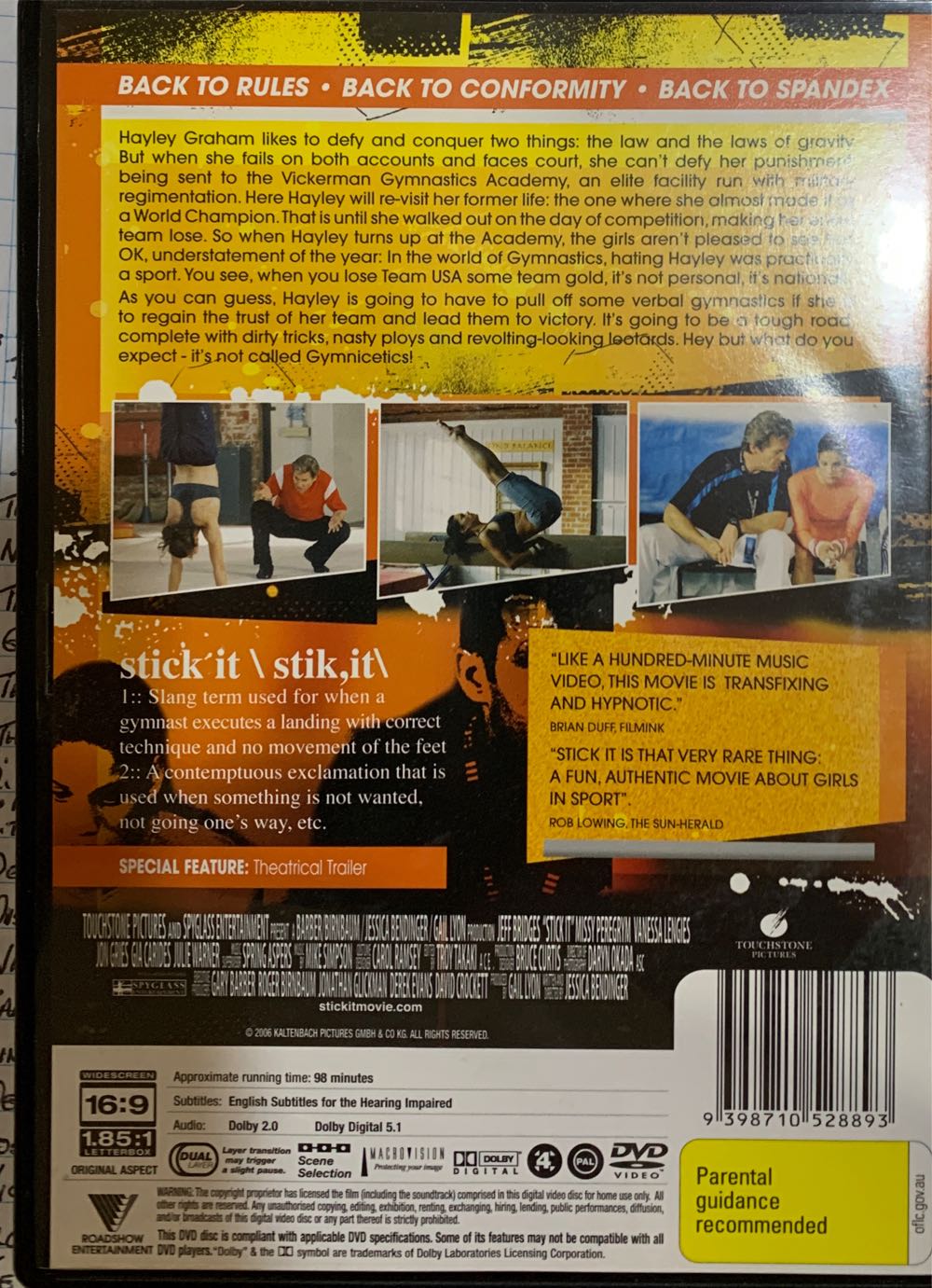 Stick It DVD movie collectible [Barcode 9398710528893] - Main Image 2