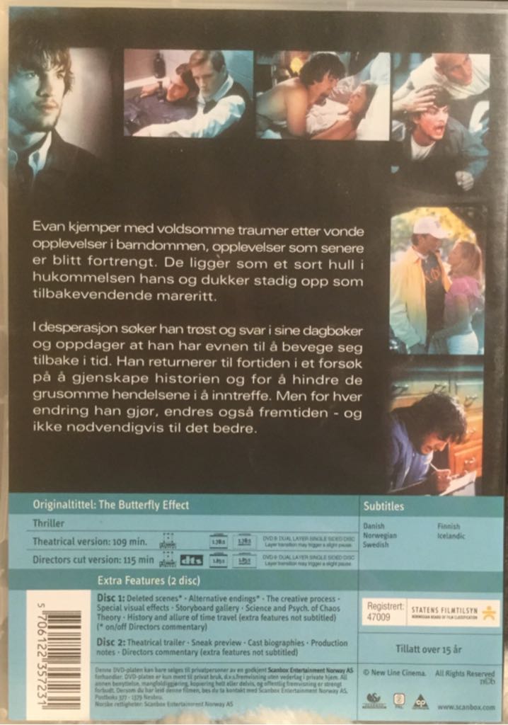 The Butterfly Effect DVD movie collectible [Barcode 5706122357231] - Main Image 2