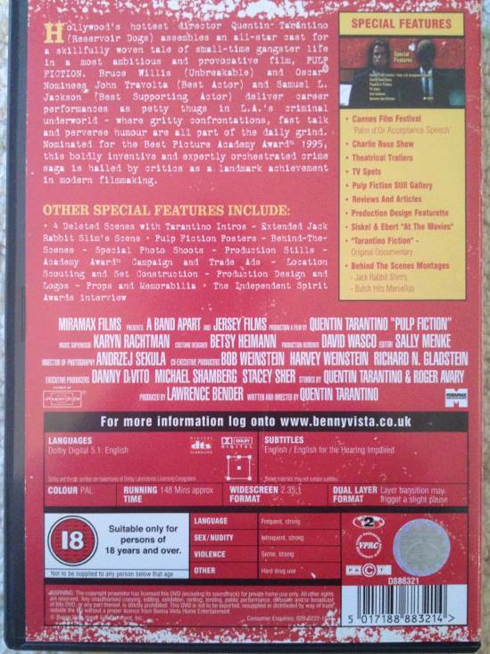 Pulp Fiction [Collectors Edition] DVD movie collectible [Barcode 5017188883214] - Main Image 2