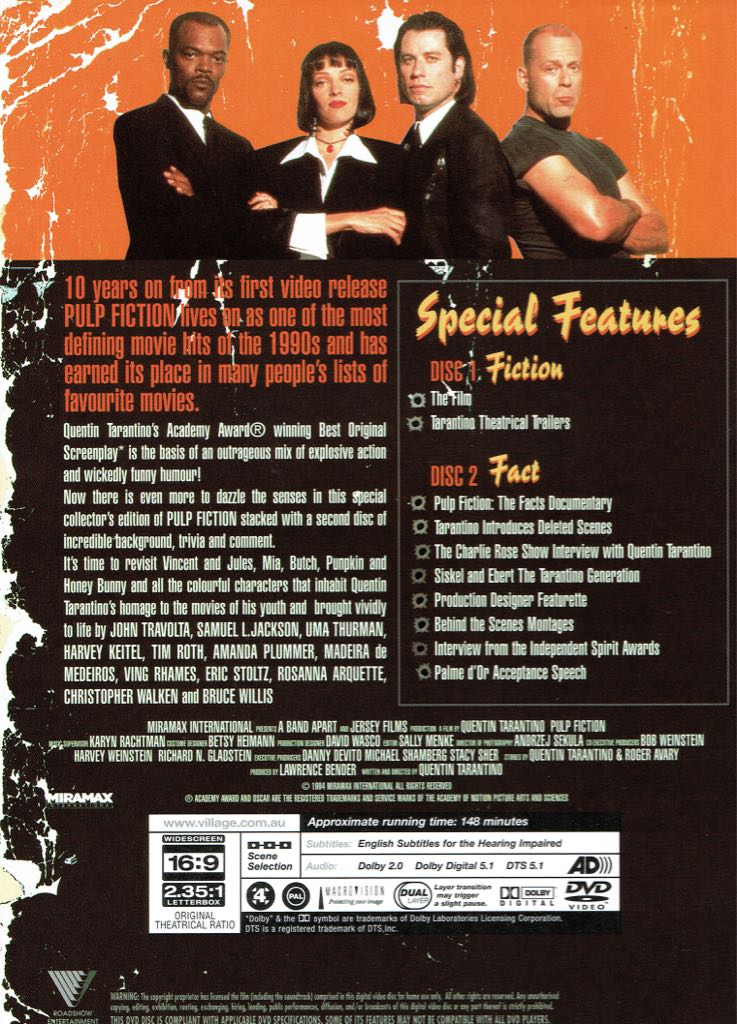 Pulp Fiction DVD movie collectible [Barcode 9398710493498] - Main Image 2