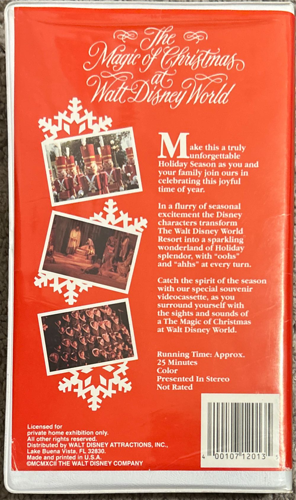 The Magic of Christmas at Walt Disney World VHS movie collectible [Barcode 400107120135] - Main Image 2