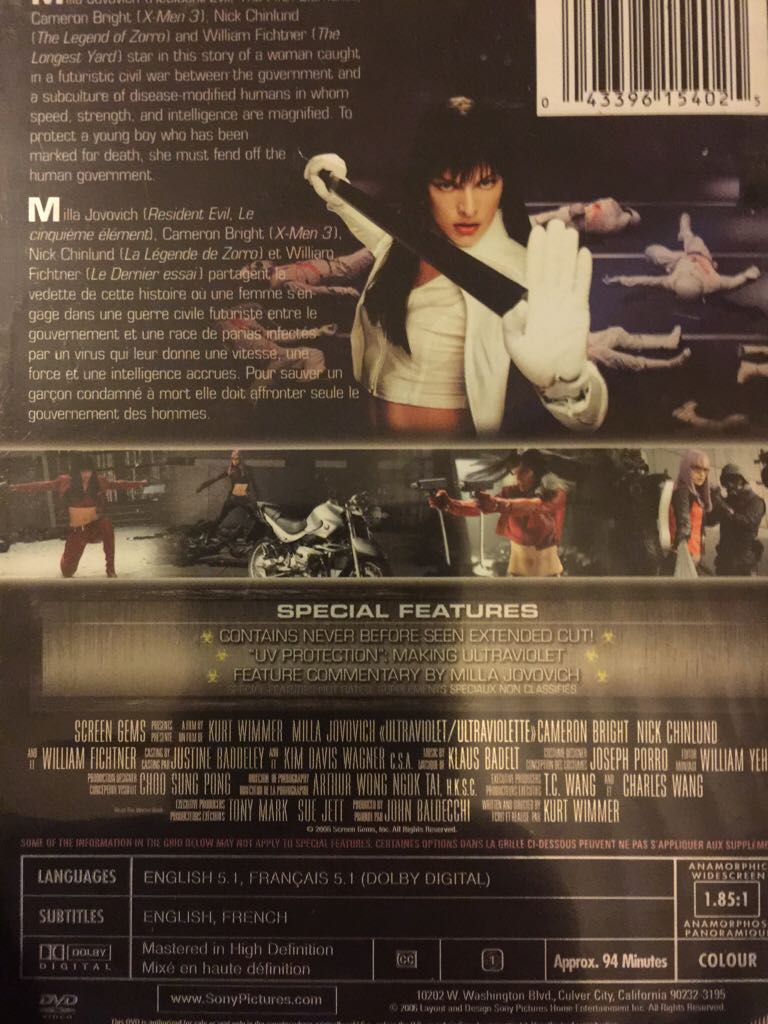 Ultraviolet DVD movie collectible [Barcode 043396154025] - Main Image 2