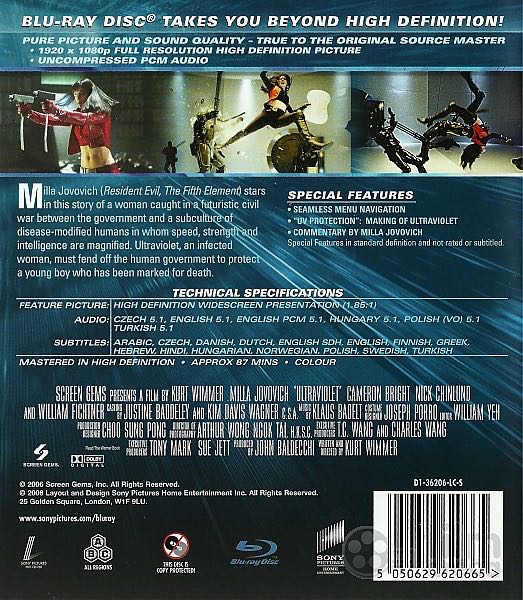 Ultraviolet Blu-ray movie collectible [Barcode 5050629620610] - Main Image 2