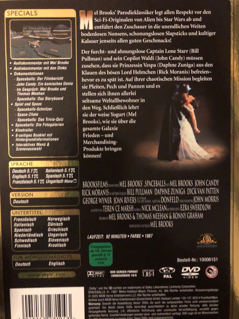 Spaceballs DVD movie collectible [Barcode 4045167271043] - Main Image 2