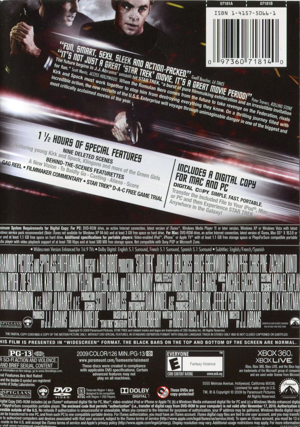 Star Trek Digital Copy movie collectible [Barcode 11111017572] - Main Image 2