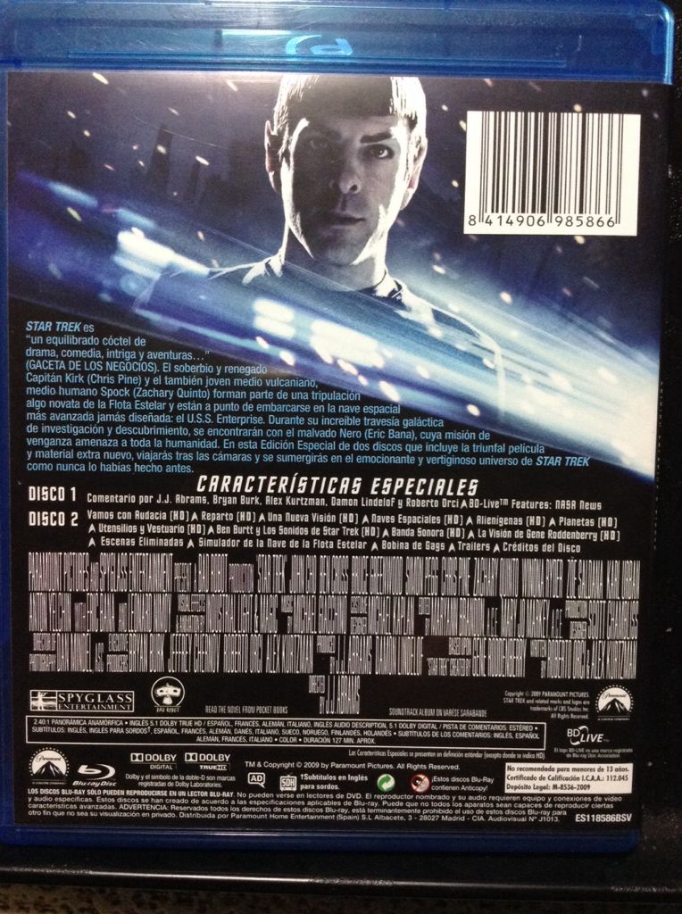 Star Trek Blu-ray movie collectible [Barcode 8414906985866] - Main Image 2