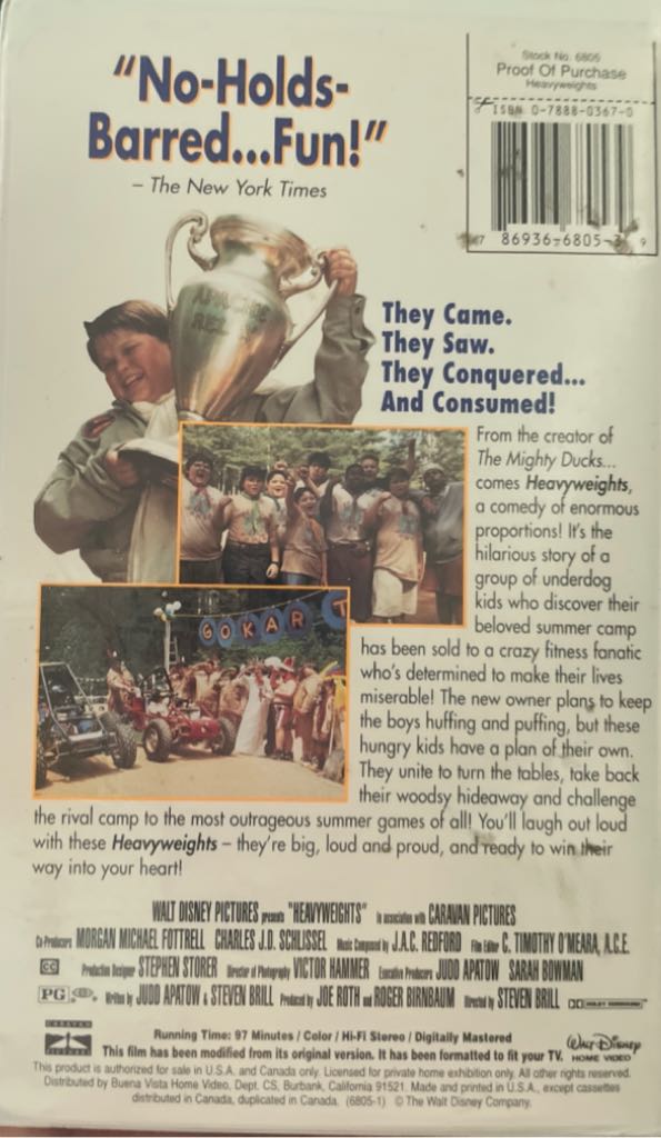 Heavyweights VHS movie collectible [Barcode 786936680539] - Main Image 2