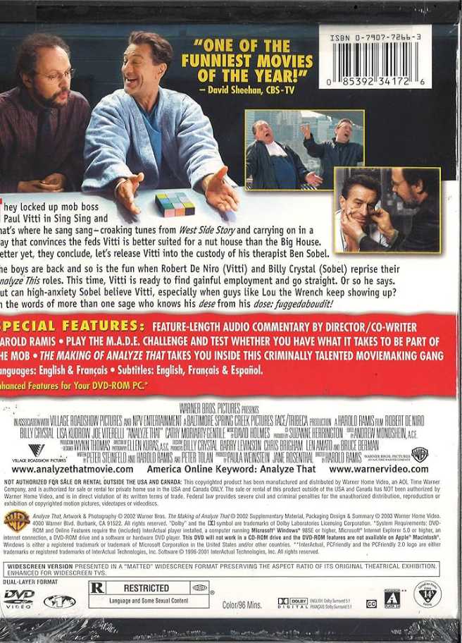 Analyze That DVD movie collectible [Barcode 7321937234171] - Main Image 2