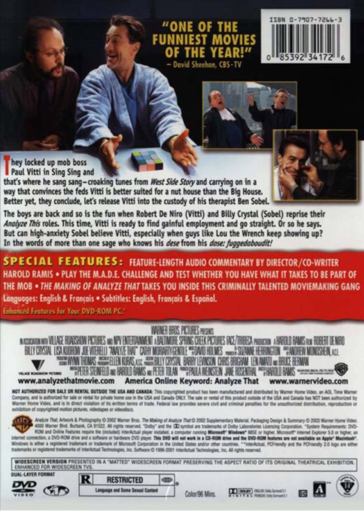 Analyze That DVD movie collectible [Barcode 7321940234175] - Main Image 2