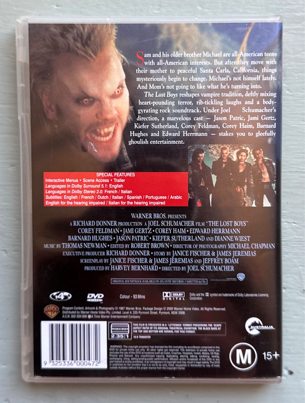 The Lost Boys (1987) DVD DVD movie collectible [Barcode 9325336000472] - Main Image 2