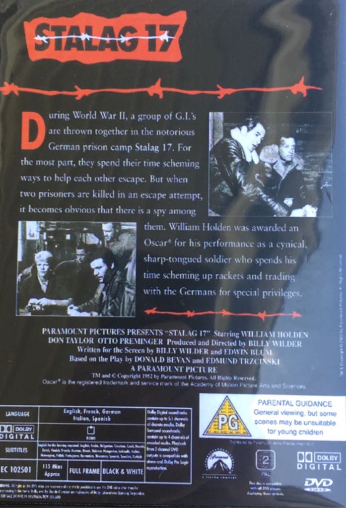 Stalag 17 DVD movie collectible [Barcode 097360581621] - Main Image 2