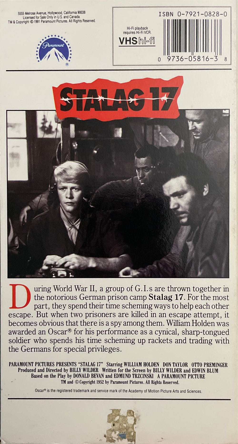 Stalag 17 VHS movie collectible [Barcode 097360581638] - Main Image 2