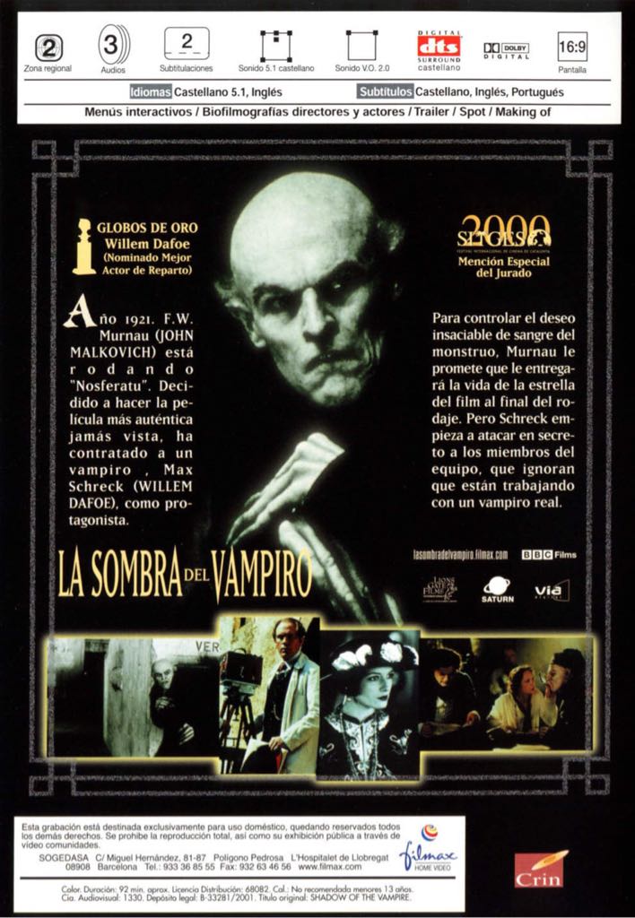 Shadow of the Vampire DVD movie collectible [Barcode 7509656003968] - Main Image 2