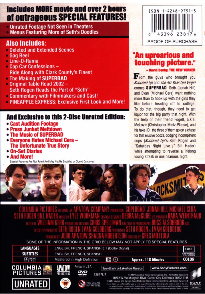 Superbad DVD movie collectible [Barcode 086162575754] - Main Image 2
