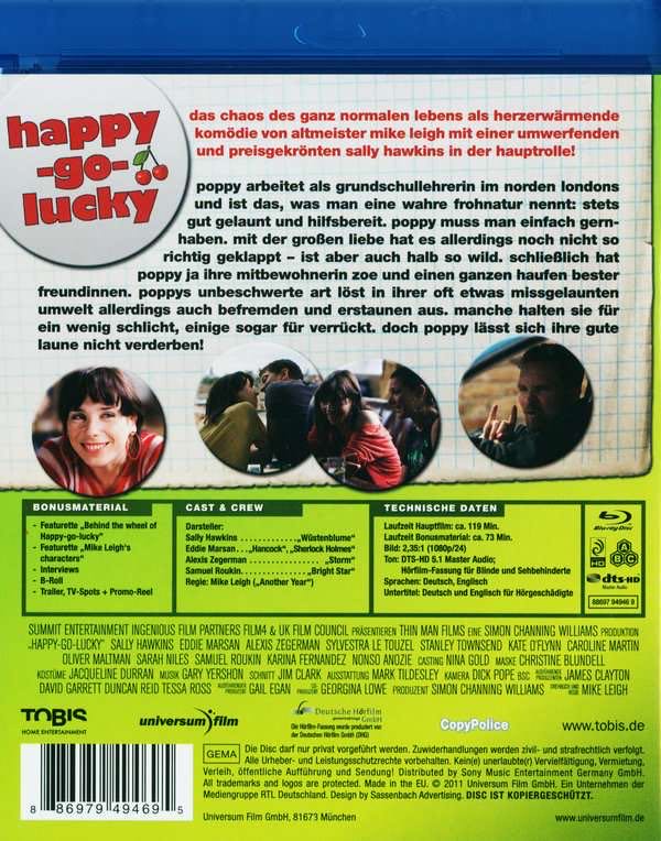 Happy-Go-Lucky Blu-ray movie collectible [Barcode 886979494695] - Main Image 2